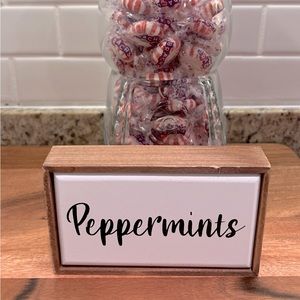 Decorative Free-Standing Wood Sign Peppermints